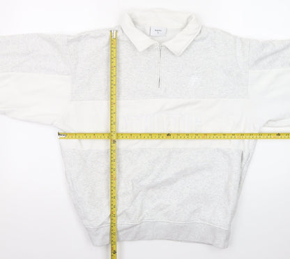 Bo&Tee Mens Grey Collared 1/4 Zip Athletic Sweatshirt L