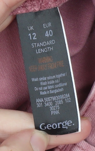 George Women Pink Skinny Jeans Size 12 Regular Fit