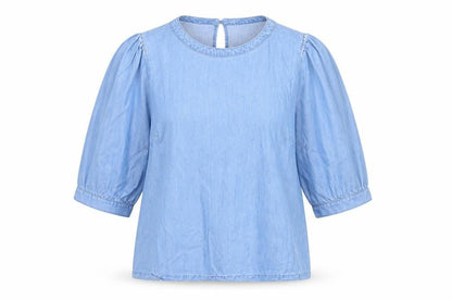 Next Women Blue Lyocell 3/4 Sleeve Tunic Blouse Size 12