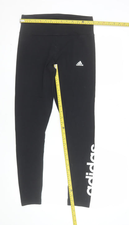 Adidas Womens Black Slim Fit Cotton Leggings Size M 12-14