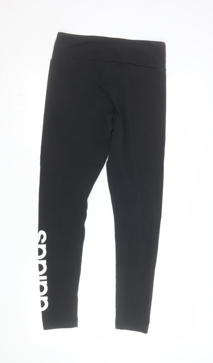 Adidas Womens Black Slim Fit Cotton Leggings Size M 12-14
