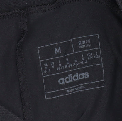 Adidas Womens Black Slim Fit Cotton Leggings Size M 12-14