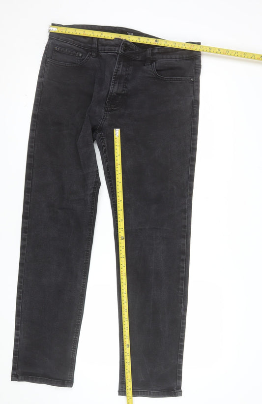 Next Mens Black Slim Fit 36L Jeans Straight Denim