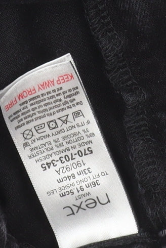 Next Mens Black Slim Fit 36L Jeans Straight Denim