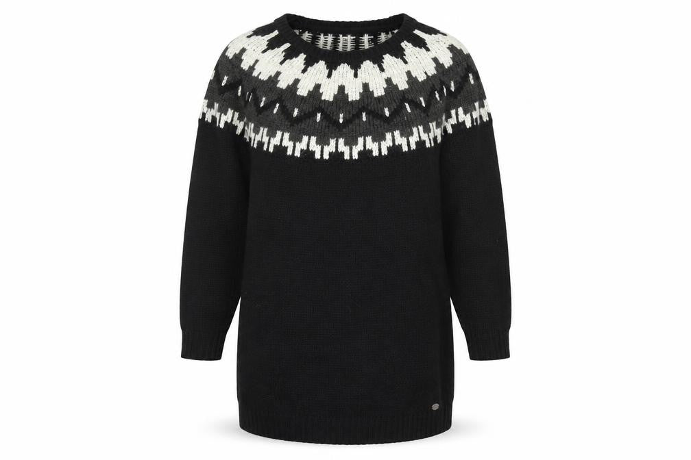 ONLY Women’s Black Geometric Knit Pullover Jumper Size S