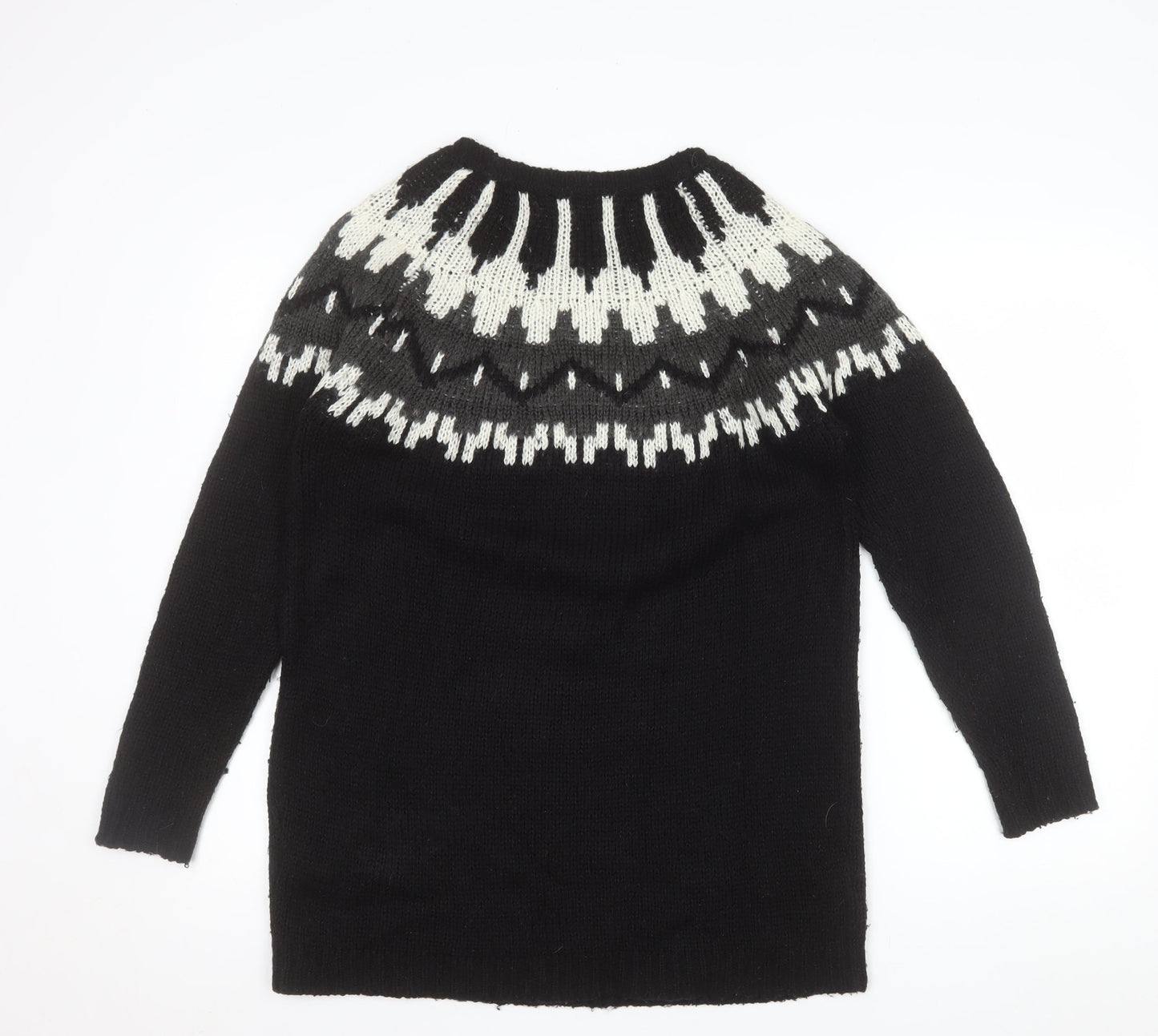 ONLY Women’s Black Geometric Knit Pullover Jumper Size S