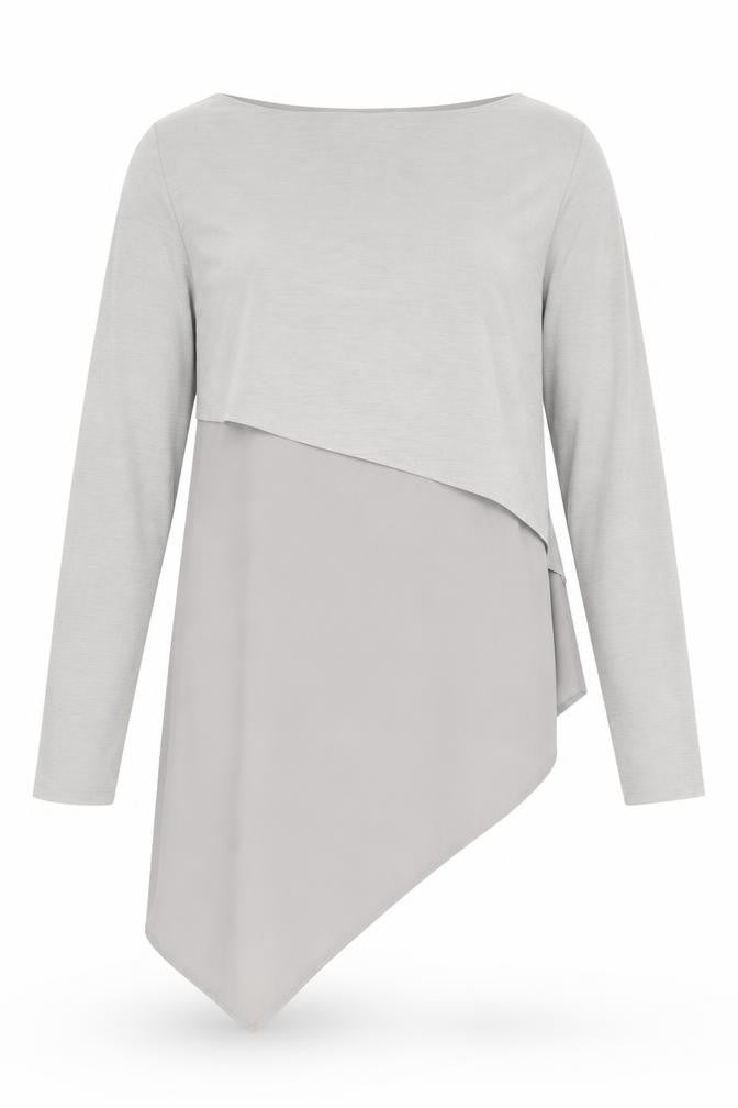 Zara Women Beige Asymmetrical Long Sleeve Blouse Size L