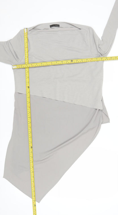 Zara Women Beige Asymmetrical Long Sleeve Blouse Size L