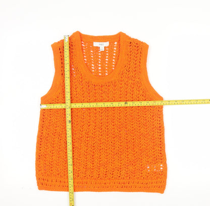 Marks and Spencer Womens Orange Crochet Knit Sleeveless Tank Top M