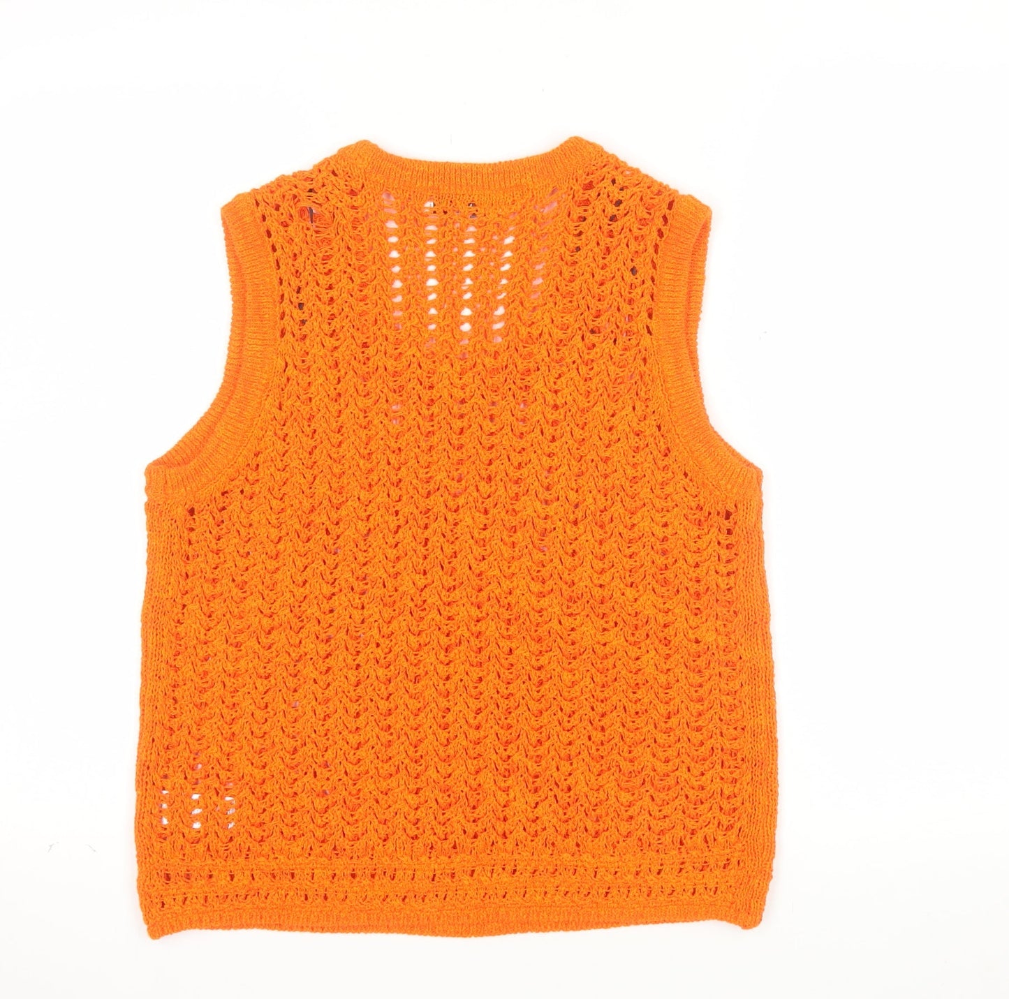 Marks and Spencer Womens Orange Crochet Knit Sleeveless Tank Top M