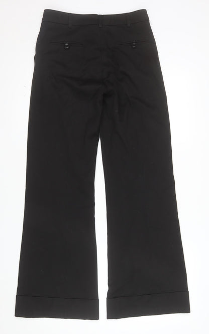 H&M Women's Black Wide-Leg Dress Pants Size 8 Stretch Work Trousers