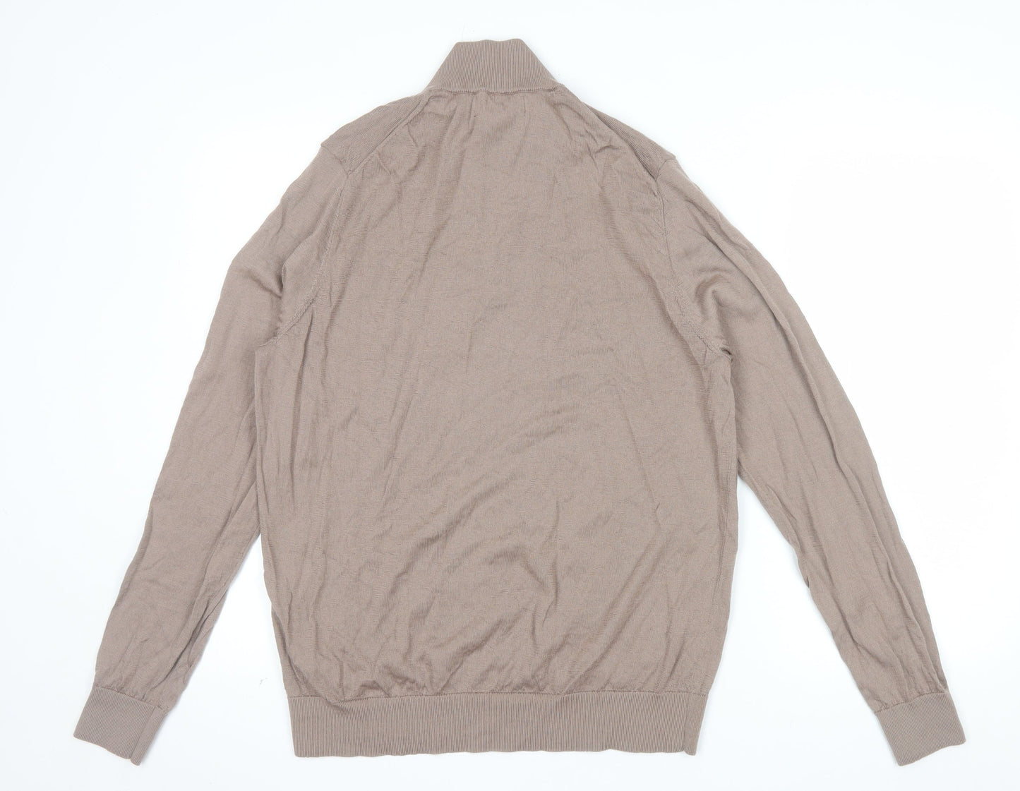 Marks and Spencer Men’s Beige Merino Wool 1/2 Zip Jumper L