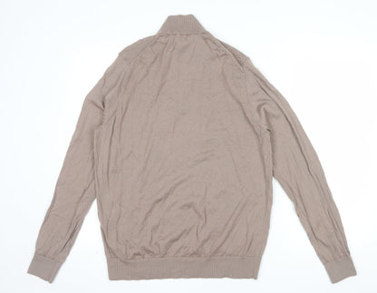 Marks and Spencer Men’s Beige Merino Wool 1/2 Zip Jumper L