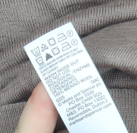 Marks and Spencer Men’s Beige Merino Wool 1/2 Zip Jumper L