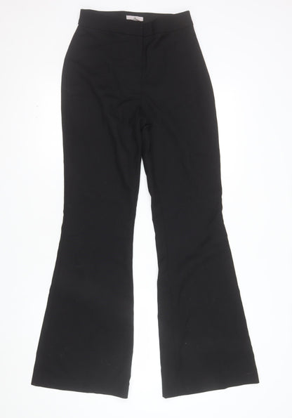 H&M Womens Black Flared Dress Pants Size 8 Slim Fit