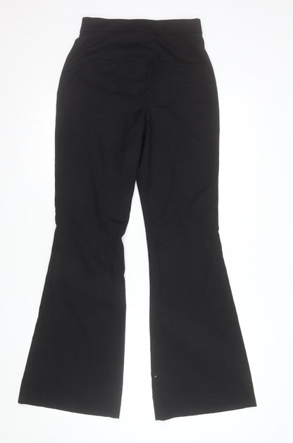 H&M Womens Black Flared Dress Pants Size 8 Slim Fit