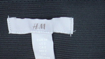 H&M Womens Black Flared Dress Pants Size 8 Slim Fit