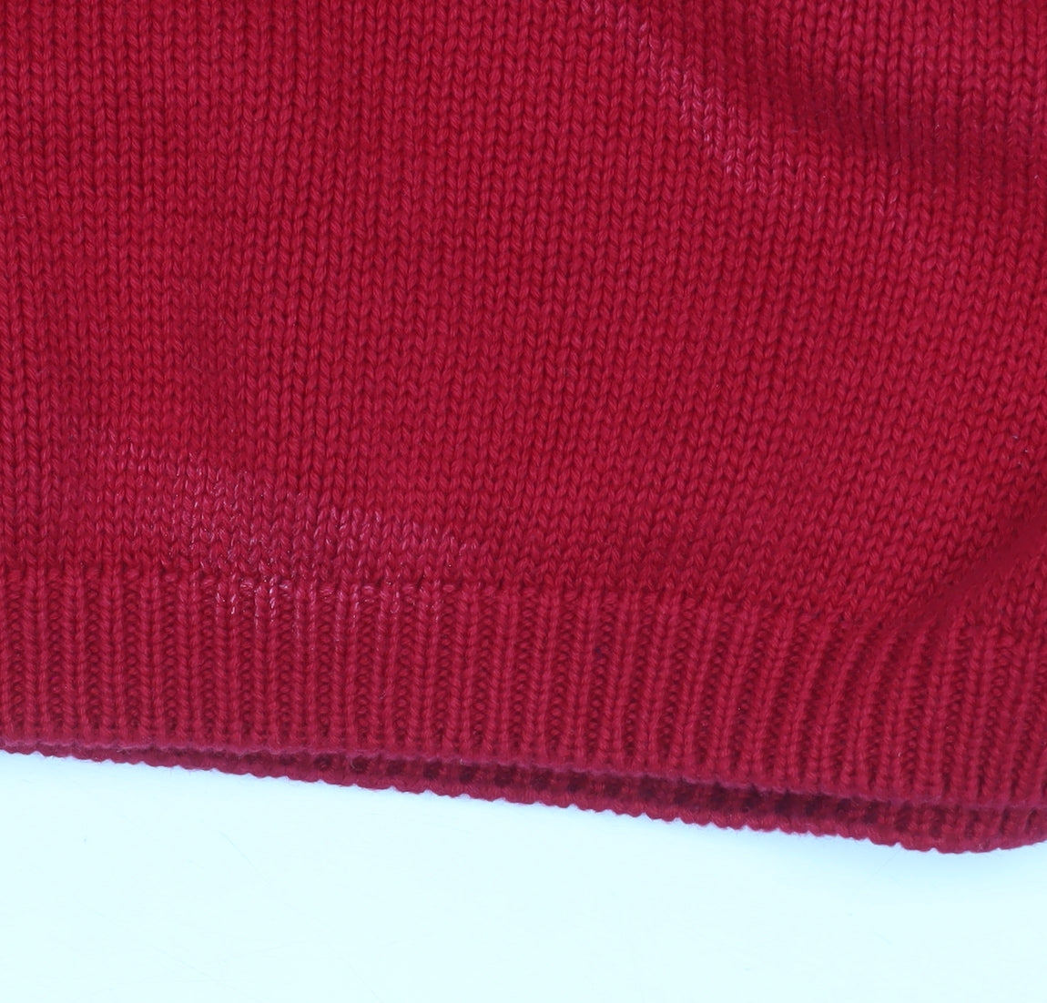 Isle Essentials Women's Red Cotton Crew Neck Pullover Jumper L 18-20