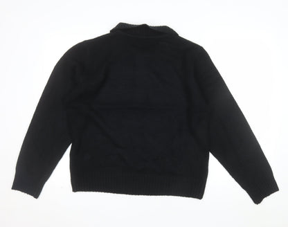 Threadbare Women’s Black Collared Henley Jumper Size 16