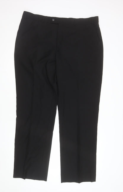 Burton Men's Black 40R Regular Fit Dress Trousers