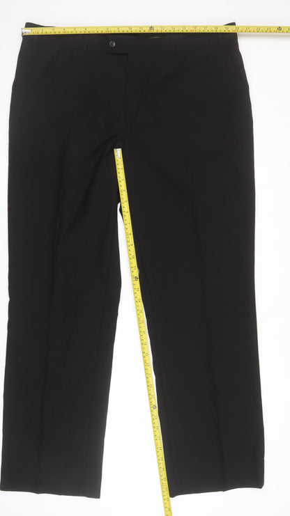 Burton Men's Black 40R Regular Fit Dress Trousers