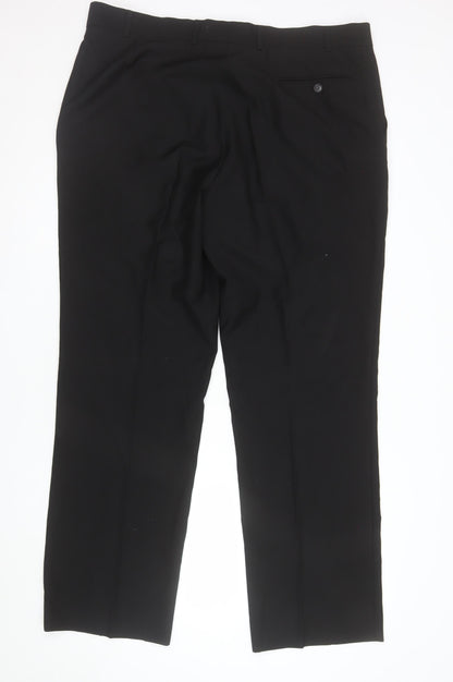 Burton Men's Black 40R Regular Fit Dress Trousers