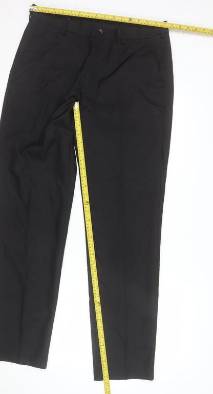 Marks and Spencer Men's Black Regular Fit Dress Pants 34W 33L