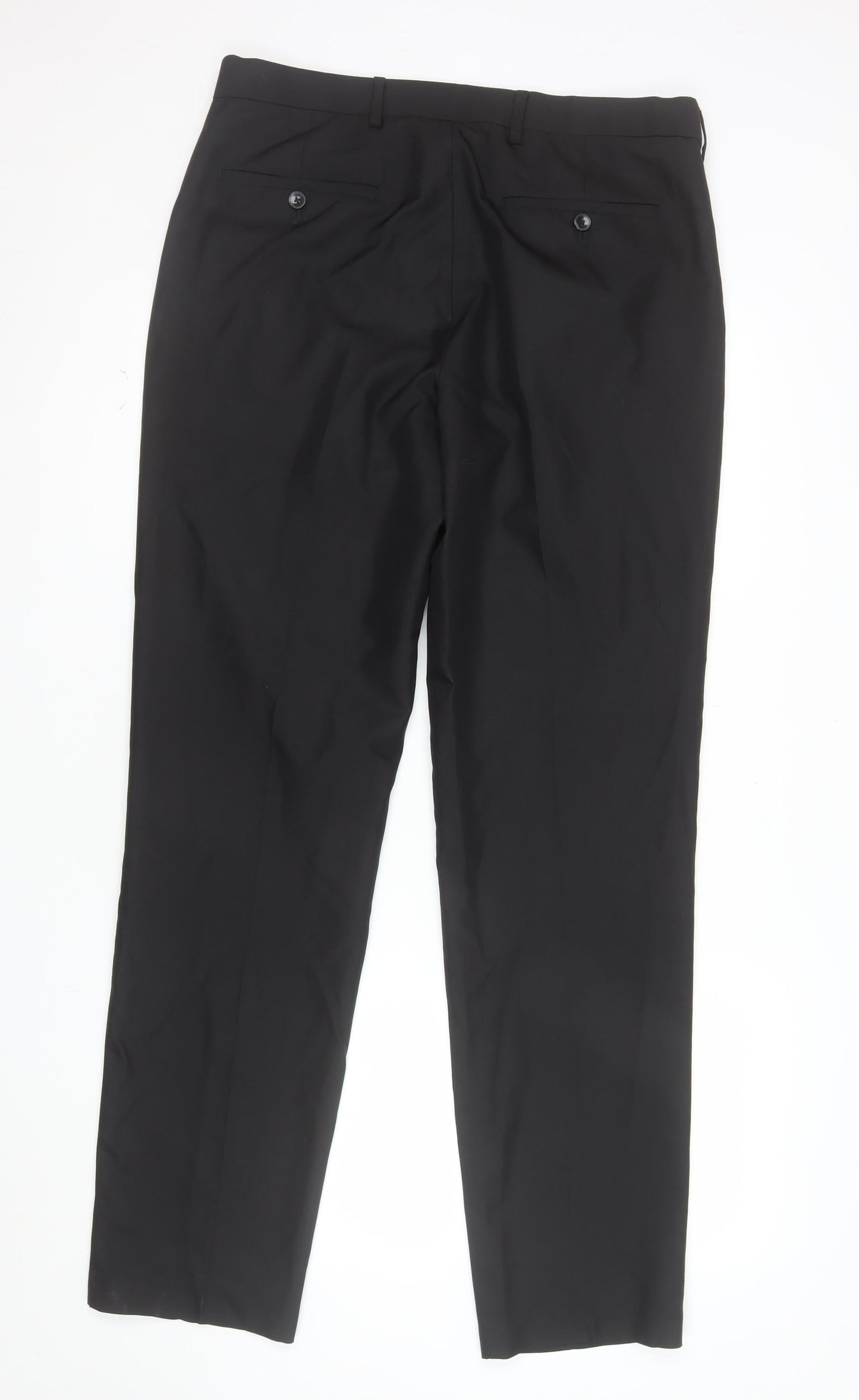 Marks and Spencer Men's Black Regular Fit Dress Pants 34W 33L