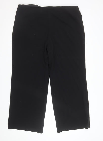 Marks and Spencer Womens Black Stretch Trousers Size 18 Regular Fit