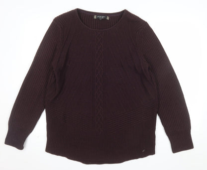 Principles by Ben de Lisi Women’s Brown Cable Knit Pullover Jumper Size 18