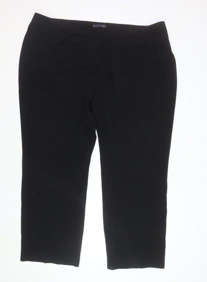Marks and Spencer Women’s Black Stretch Trousers Size 24 Regular Fit