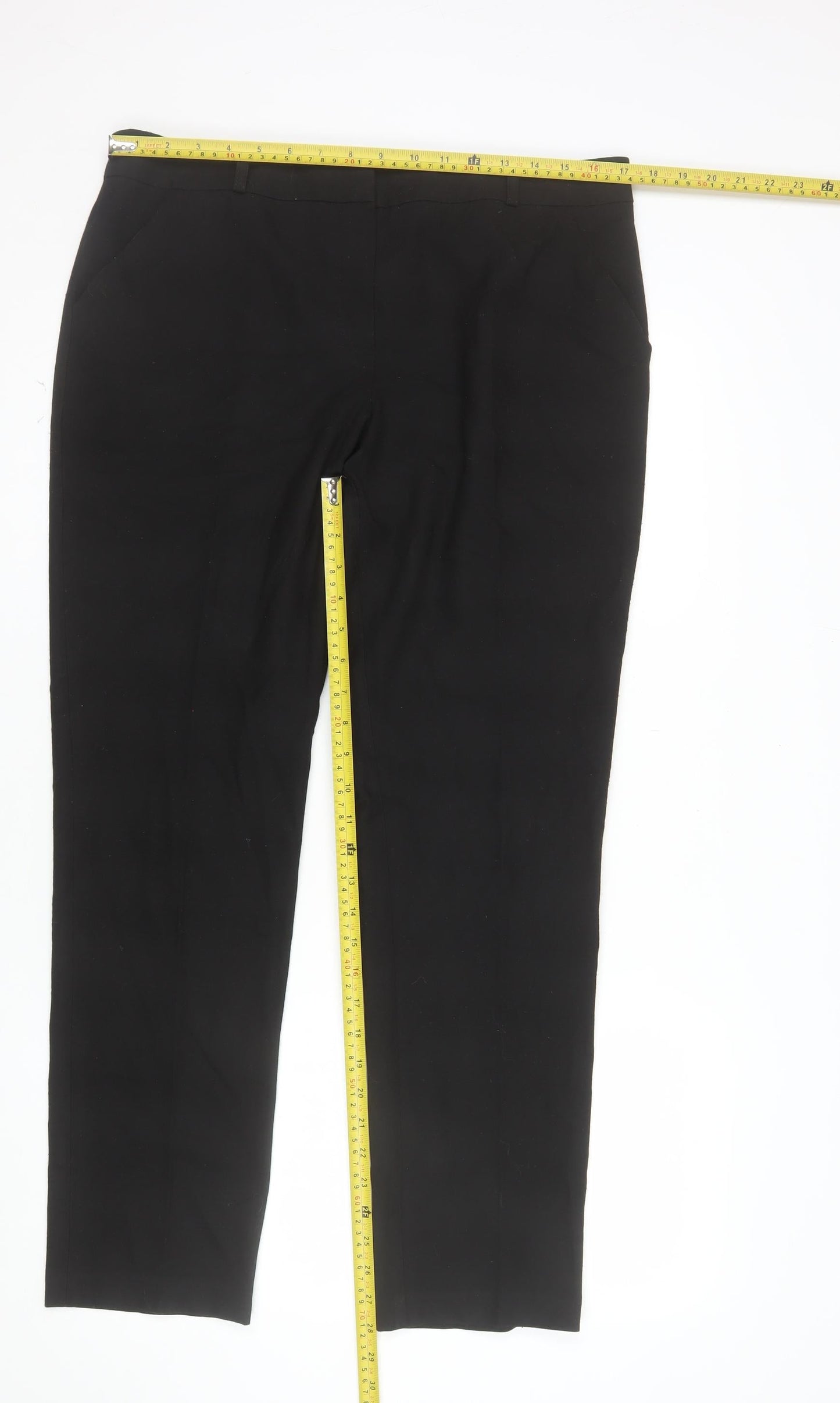 Next Women's Black Size 14 Regular Stretch Dress Pants
