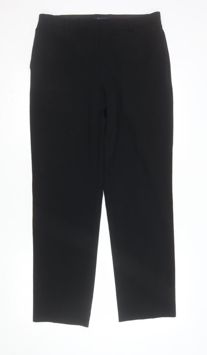Marks and Spencer Women's Black Size 12 Straight Leg Dress Pants