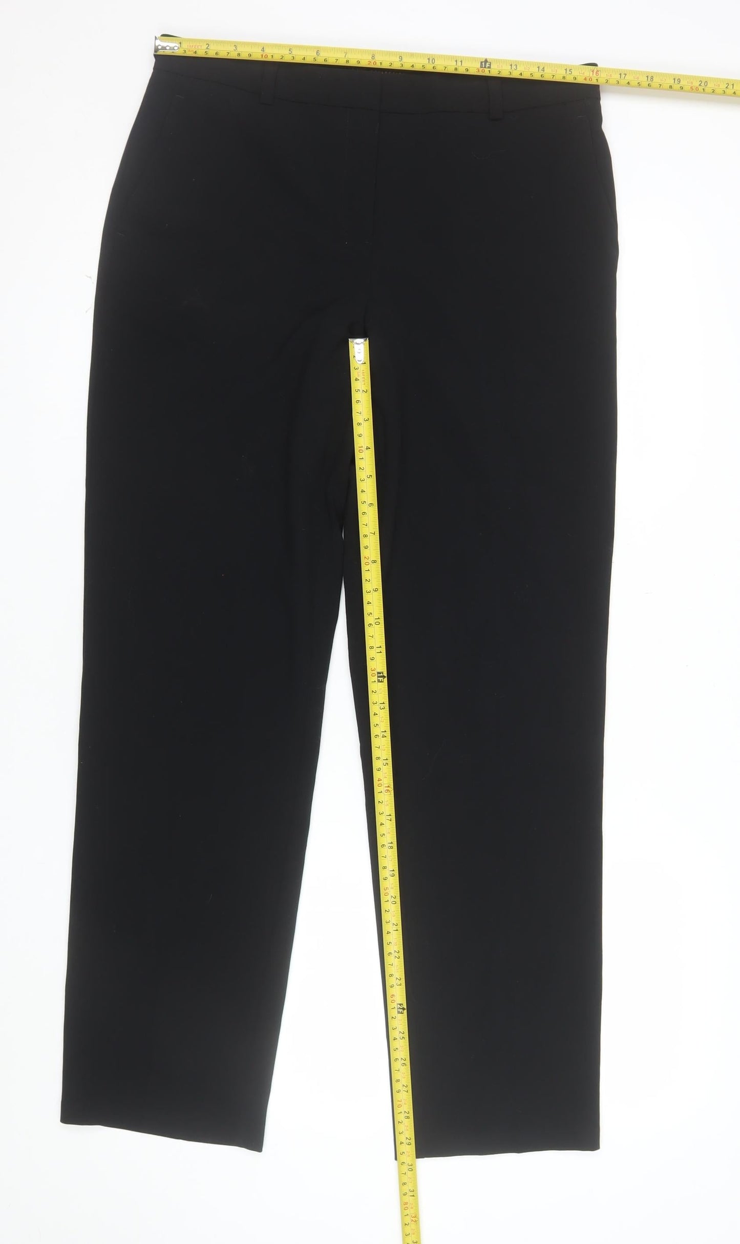 Marks and Spencer Women's Black Size 12 Straight Leg Dress Pants