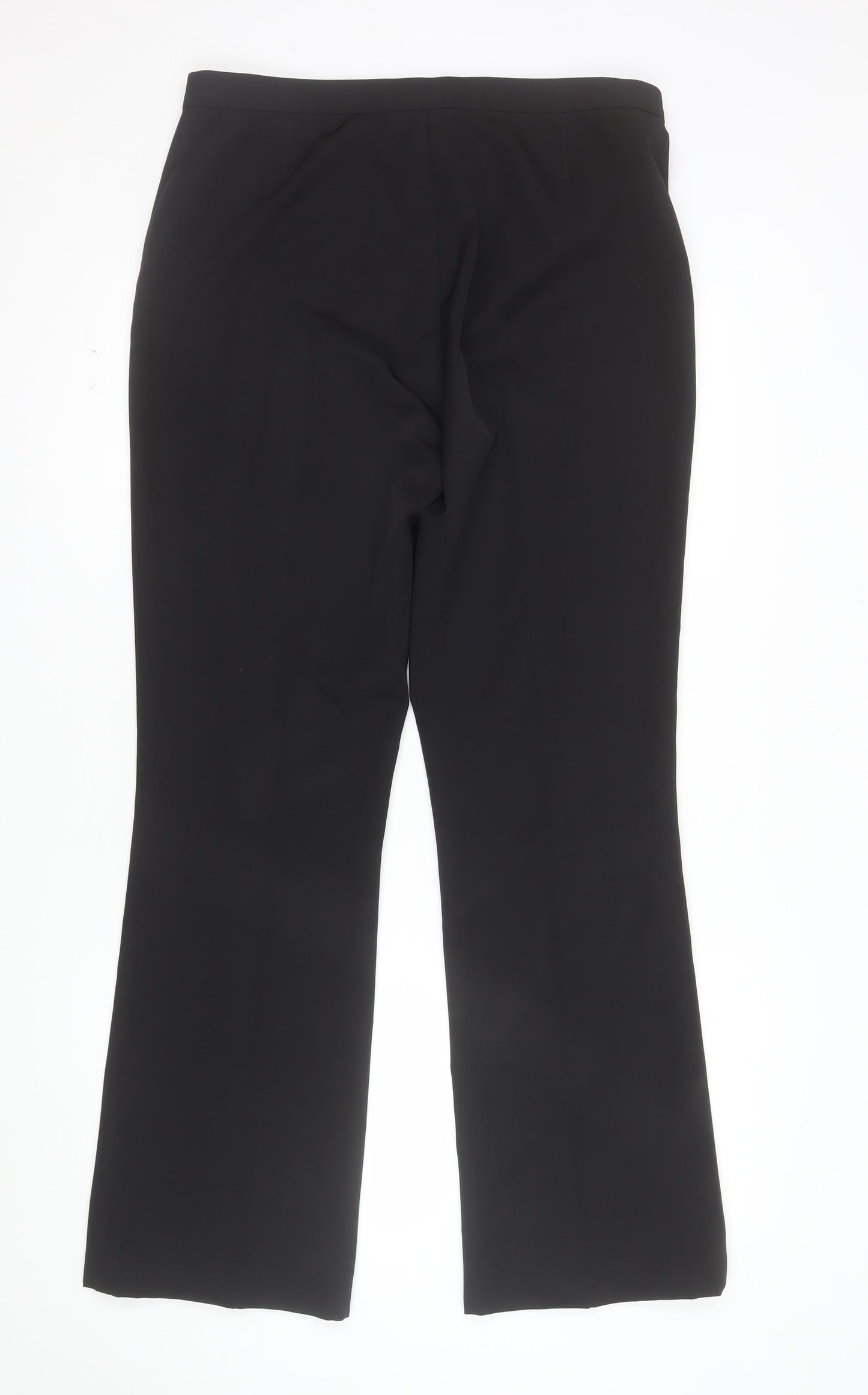 Marks and Spencer Women Black Size 14 Long Straight Leg Trousers