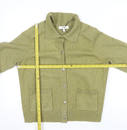 Marks and Spencer Women’s Green Collared Cardigan M Wool Blend