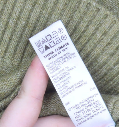 Marks and Spencer Women’s Green Collared Cardigan M Wool Blend