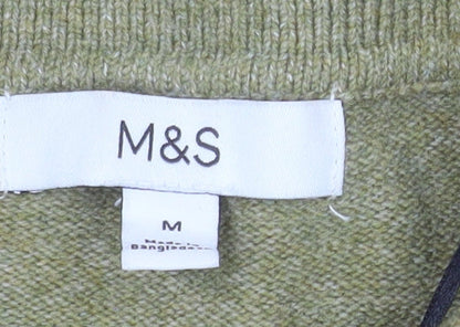 Marks and Spencer Women’s Green Collared Cardigan M Wool Blend