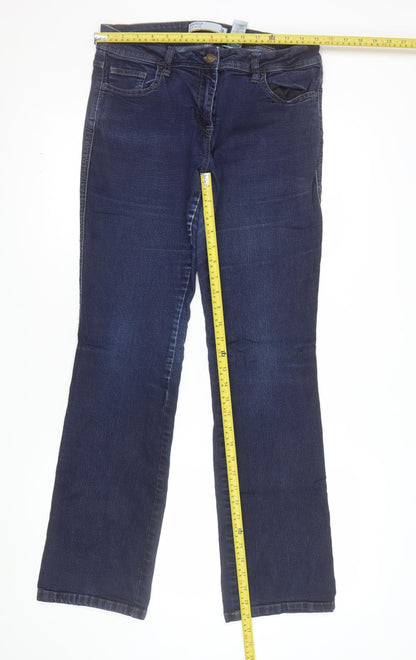 Next Women Dark Blue Straight Mid Rise Stretch Jeans Size 14R