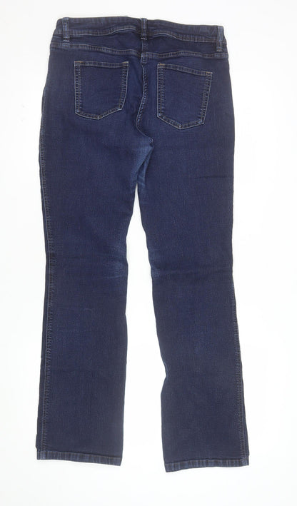Next Women Dark Blue Straight Mid Rise Stretch Jeans Size 14R