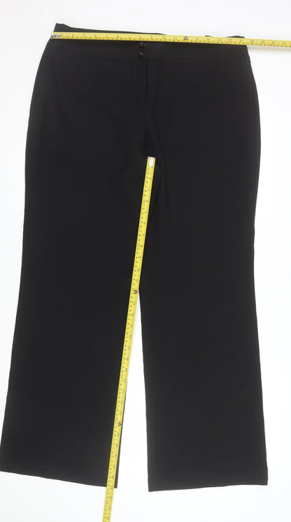 F&F Women's Black Size 16 Straight Leg Dress Pants Trousers