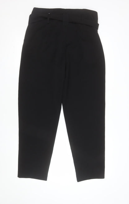 Primark Womens Black Paperbag High Rise Tapered Trousers Size 14