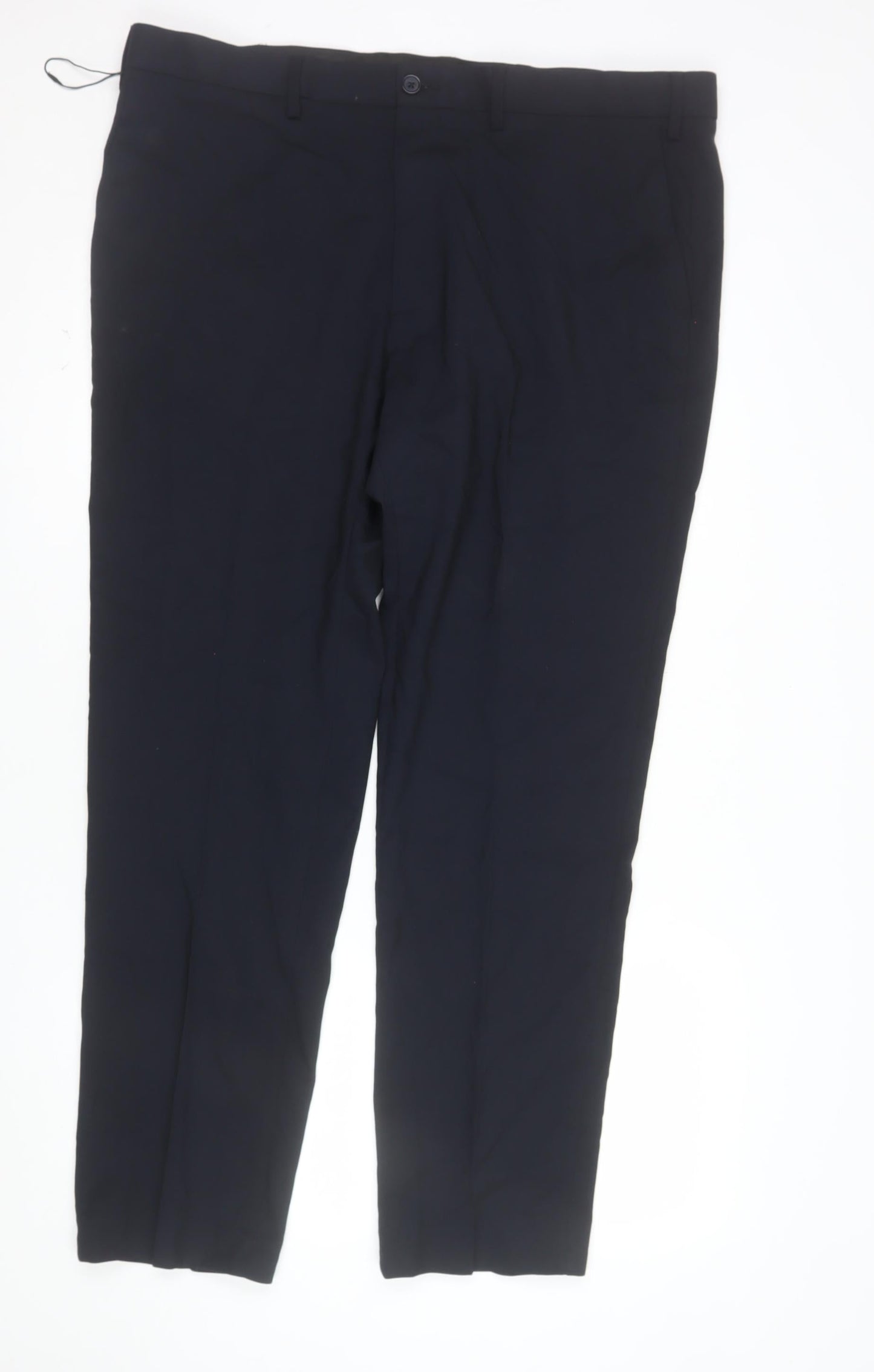 Marks and Spencer Mens Navy Blue Slim Fit Dress Trousers 40W 31L