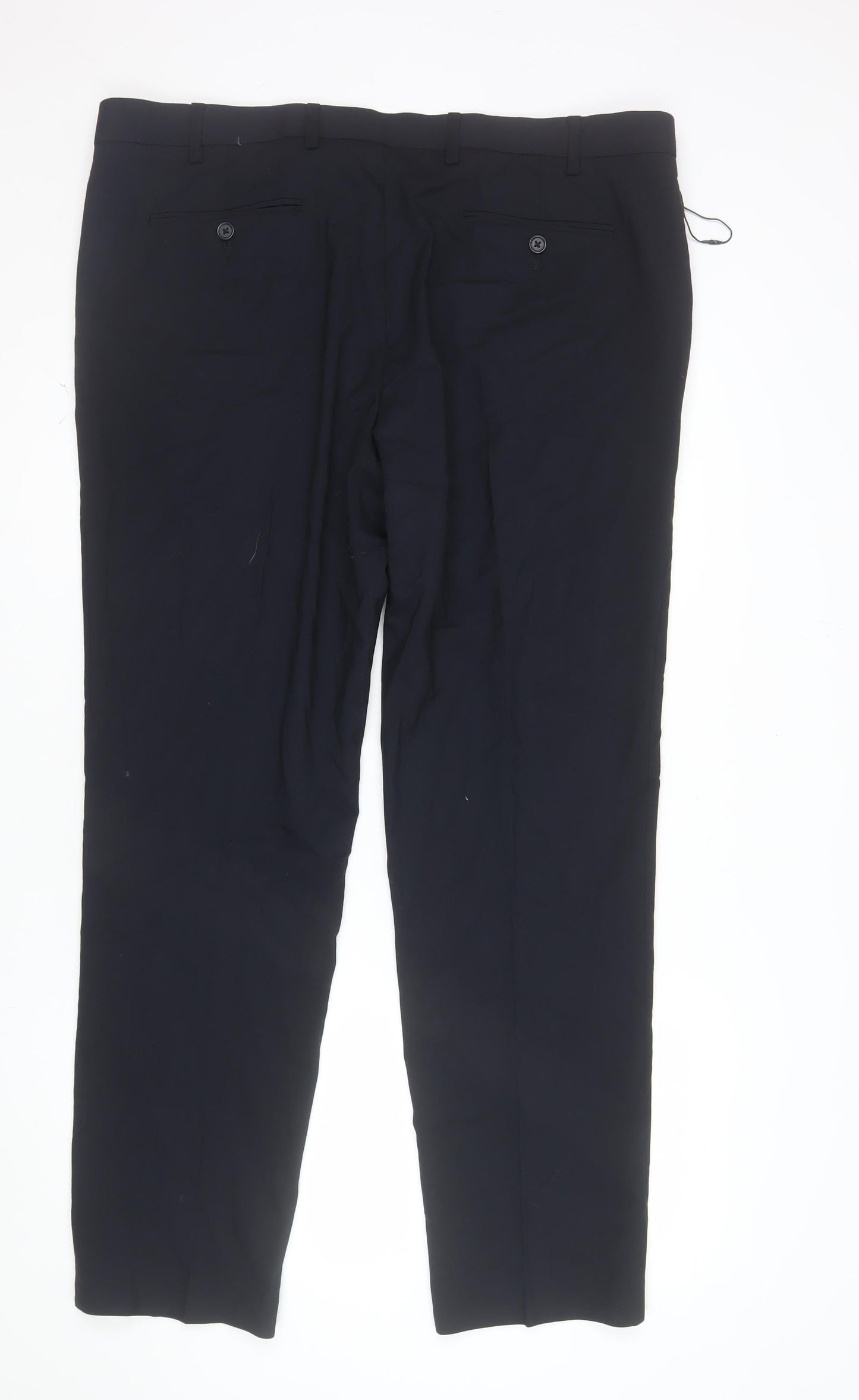 Marks and Spencer Mens Navy Blue Slim Fit Dress Trousers 40W 31L