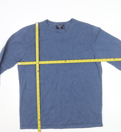 Springfield Men's Blue Cotton Crew Neck Pullover Jumper XL