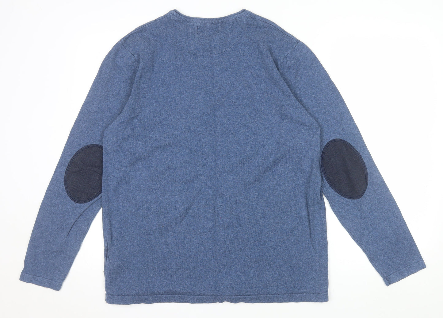 Springfield Men's Blue Cotton Crew Neck Pullover Jumper XL
