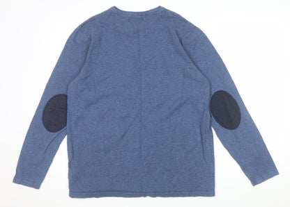Springfield Men's Blue Cotton Crew Neck Pullover Jumper XL