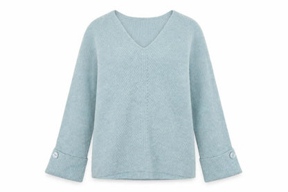 Next Women’s Green V-Neck Knit Jumper XS Wool Blend
