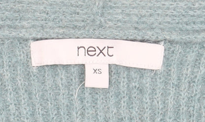 Next Women’s Green V-Neck Knit Jumper XS Wool Blend