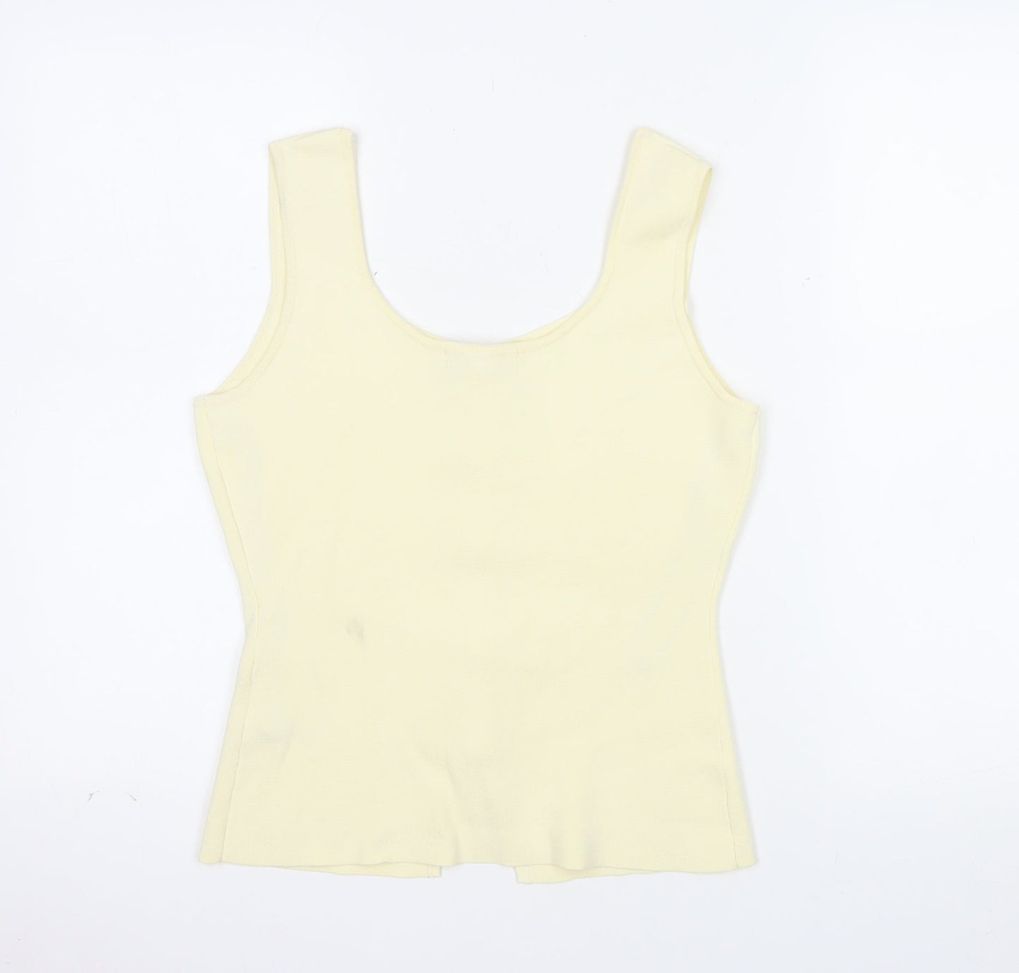 Marks and Spencer Women Ivory Knit Button Tank Top Size S